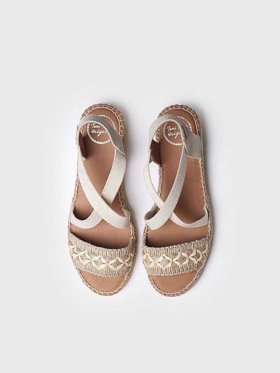 Mujer Toni Pons | Sandalia De Cuna De Yute En Color Beige - Susa-Bn