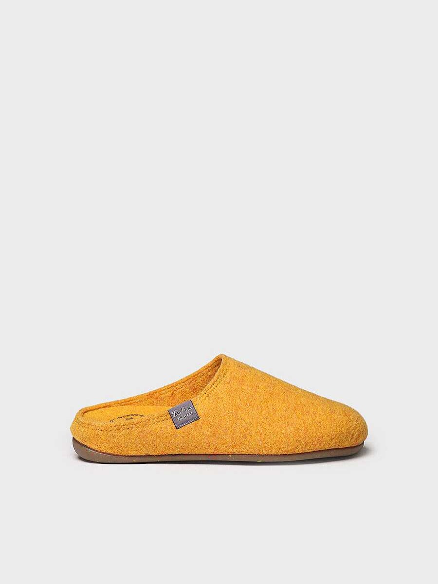 Mujer Toni Pons | Zapatilla Tipo Zueco Para Mujer En Fieltro Reciclado En Amarillo - Mona-Fr