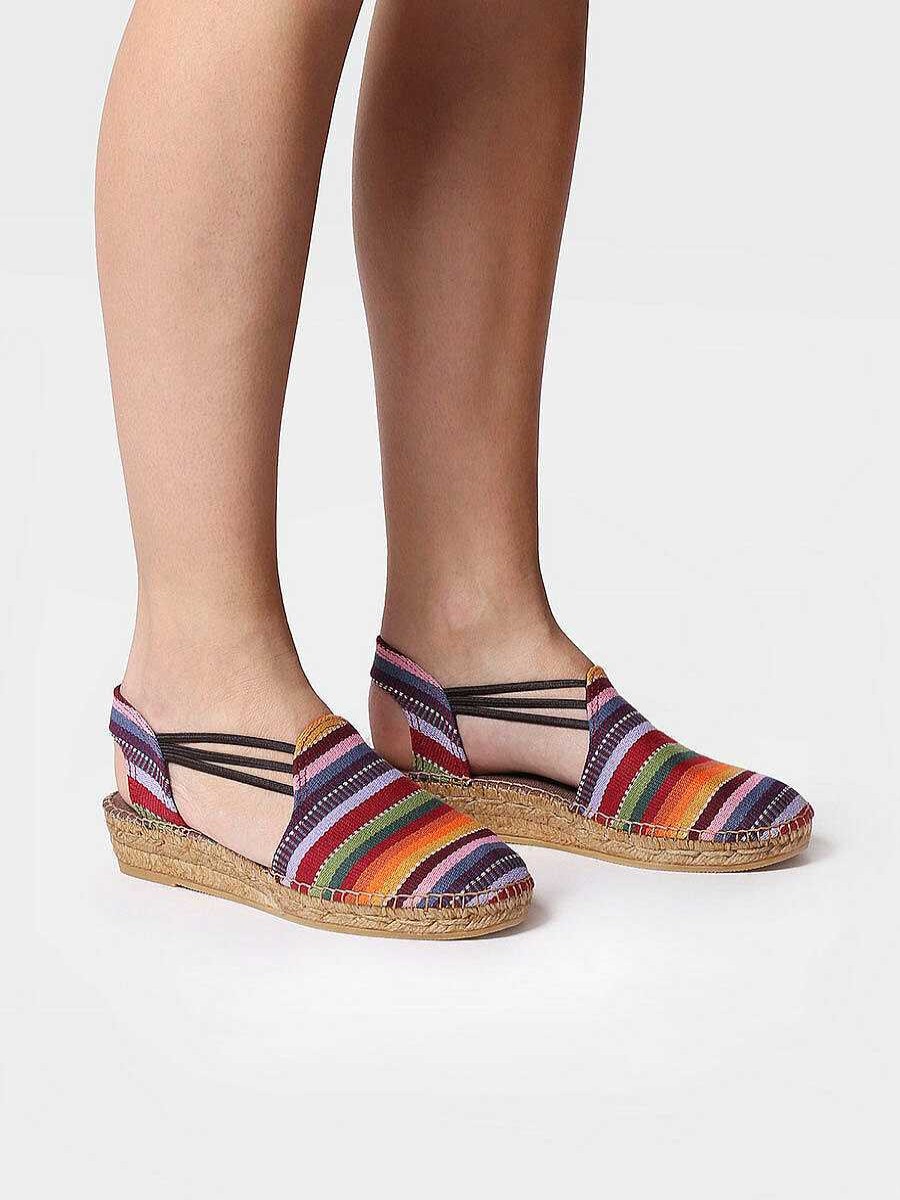 Mujer Toni Pons | Alpargatas Con Tiras Elasticas En Rayas Multicolor - Norma