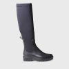 Mujer Toni Pons | Bota Alta De Agua Para Mujer En Goma Y Licra En Negro - Cardiff