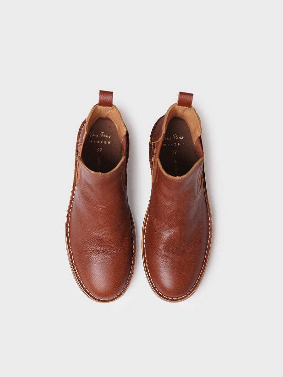 Mujer Toni Pons | Botin Para Mujer En Piel En Camel - Isa-Po