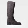 Mujer Toni Pons | Bota Alta Para Mujer En Serraje En Gris - Tirol-Sy