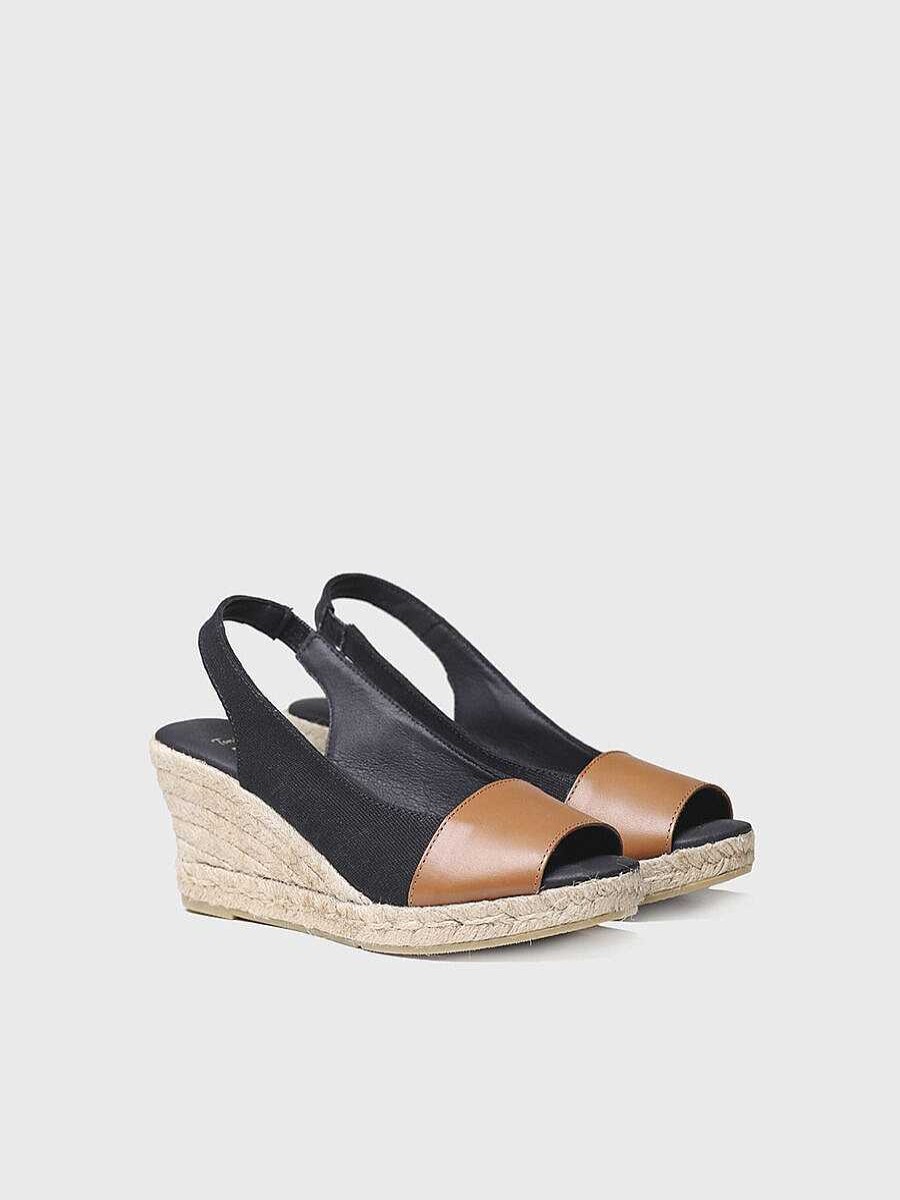 Mujer Toni Pons | Alpargata De Cuna Con Detalle De Piel En Color Negro - Marina