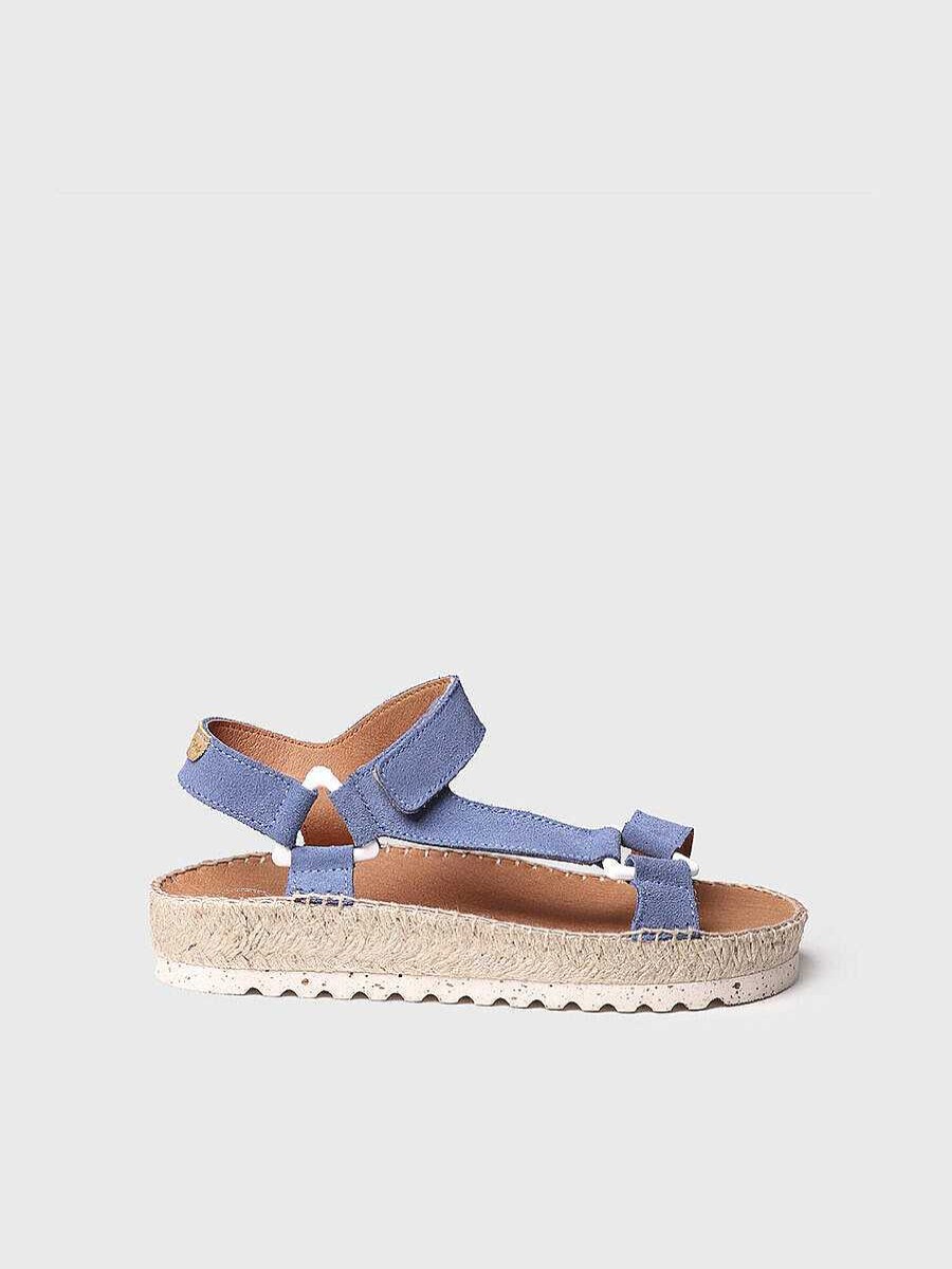 Mujer Toni Pons | Sandalia De Yute De Plataforma En Color Indigo - Brit-A