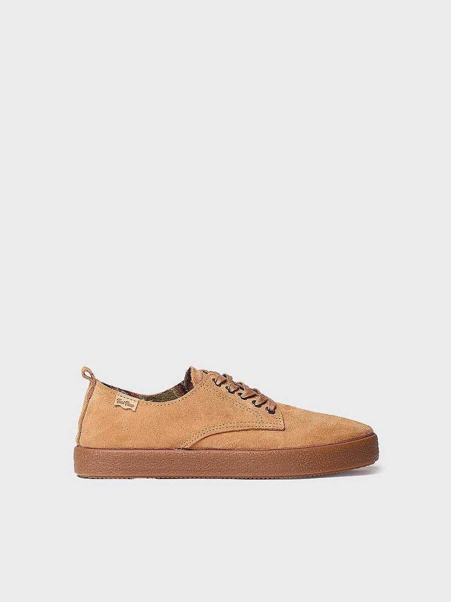 Hombre Toni Pons | Zapato De Cordones Para Hombre En Serraje En Camel - Derby-Sy