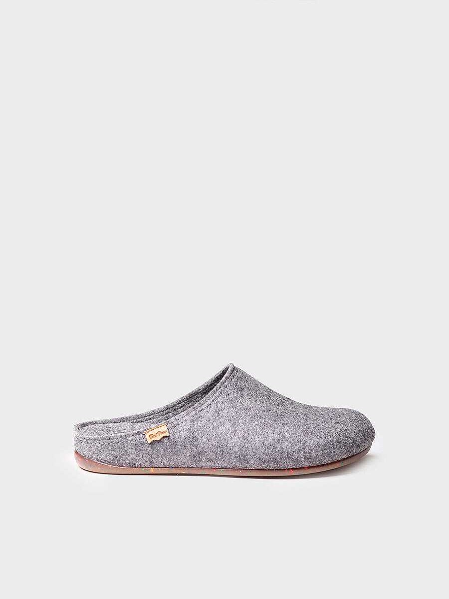 Hombre Toni Pons | Zapatilla De Casa Tipo Zueco Para Hombre En Fieltro Reciclado En Gris - Neo-Fr
