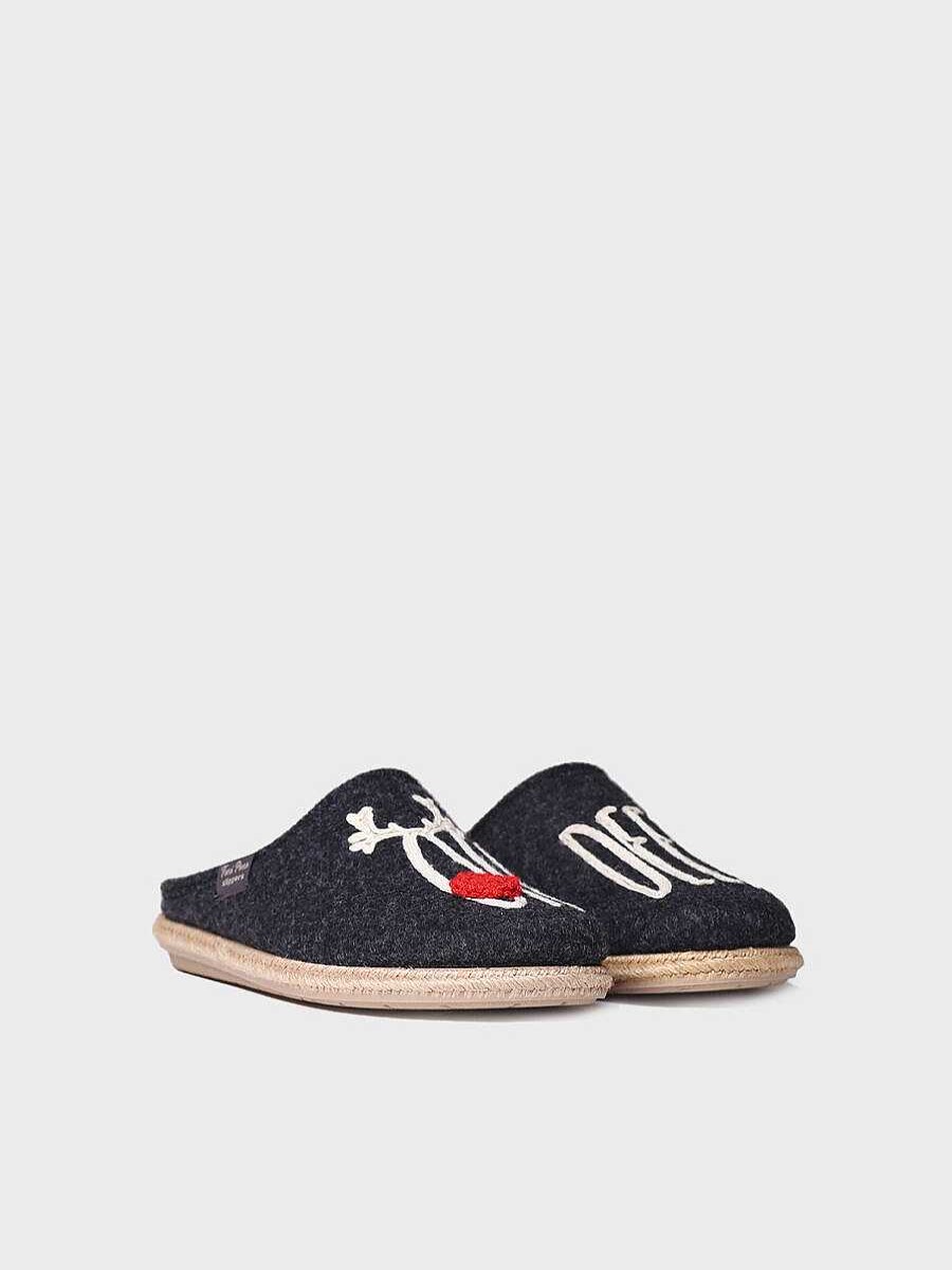 Mujer Toni Pons | Slippers Para Mujer En Fieltro En Negro - Deli-Dr