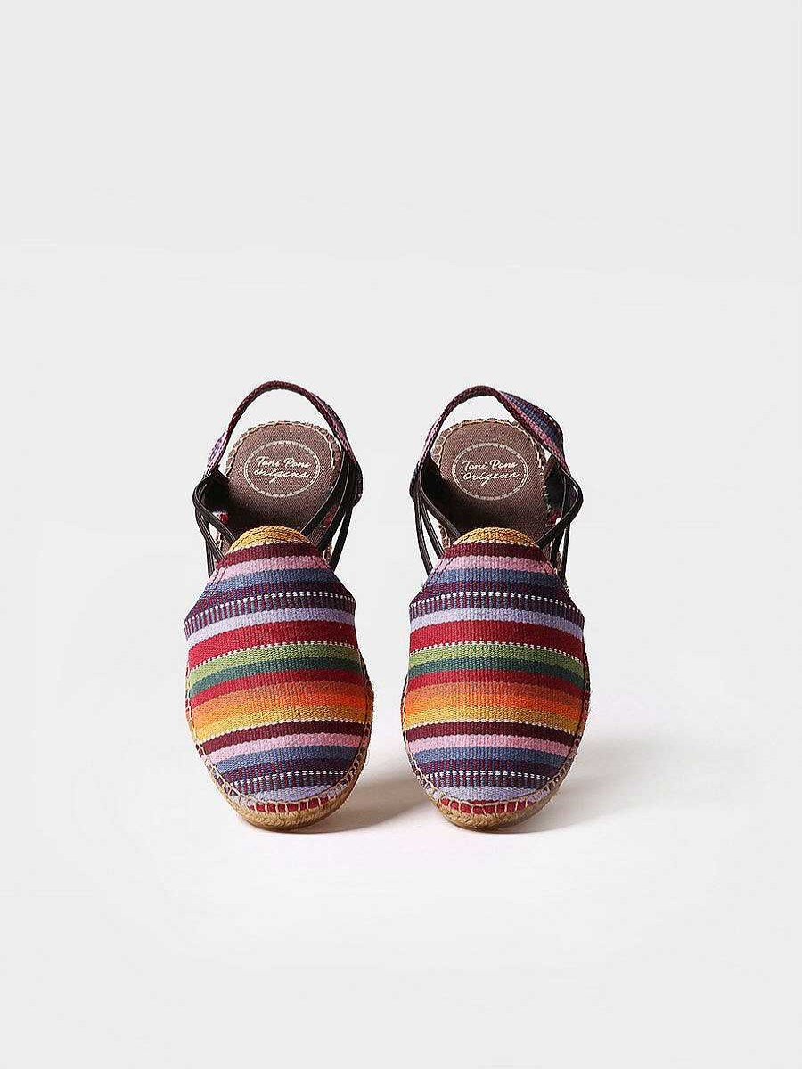 Mujer Toni Pons | Alpargatas Con Tiras Elasticas En Rayas Multicolor - Norma