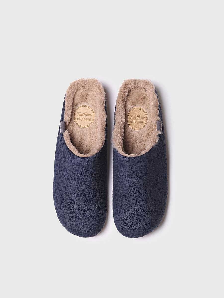 Hombre Toni Pons | Slippers Para Hombre En Tejido En Marino - Noti-Bd