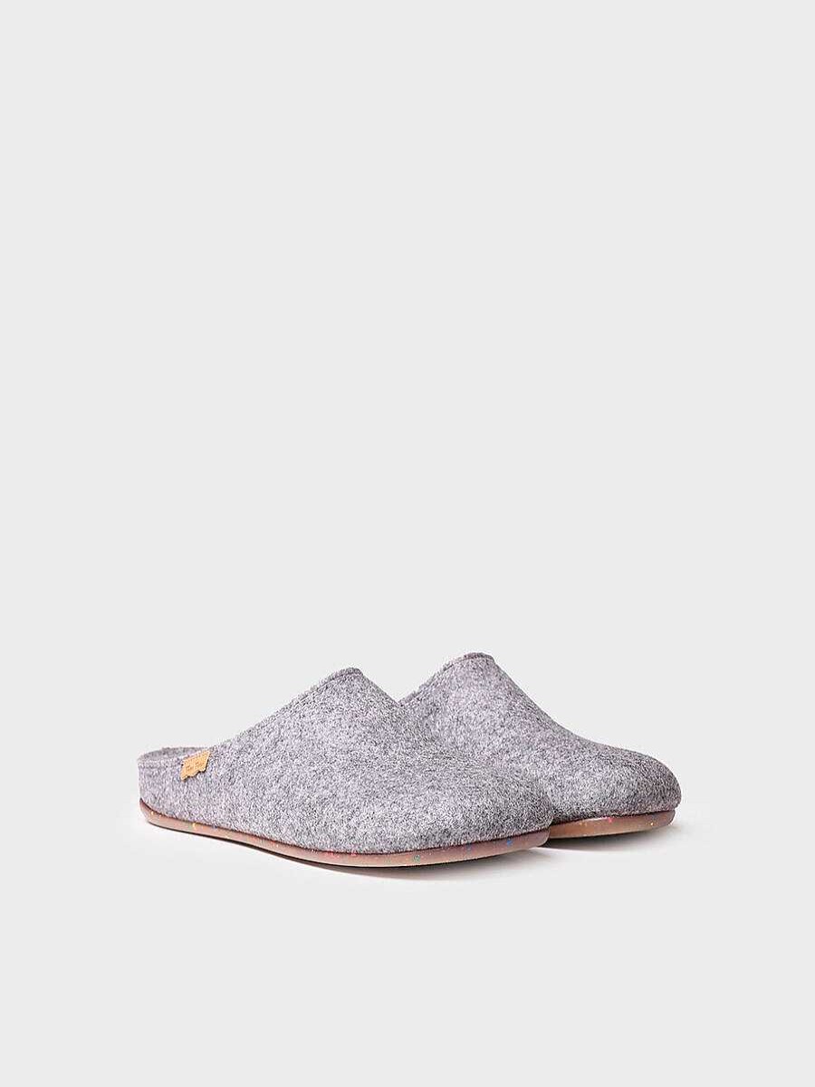 Hombre Toni Pons | Zapatilla De Casa Tipo Zueco Para Hombre En Fieltro Reciclado En Gris - Neo-Fr