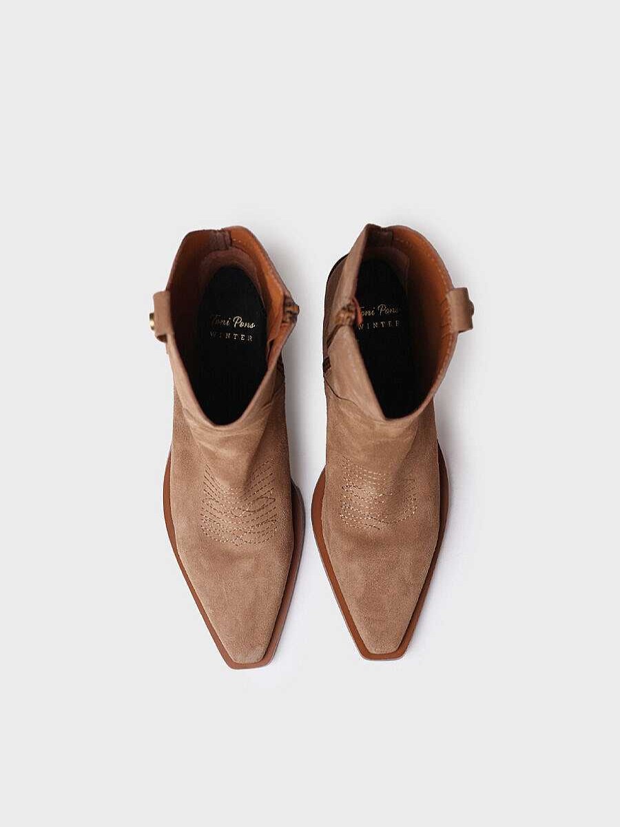 Mujer Toni Pons | Botin Para Mujer En Serraje En Color Cafe - Irene-Sy